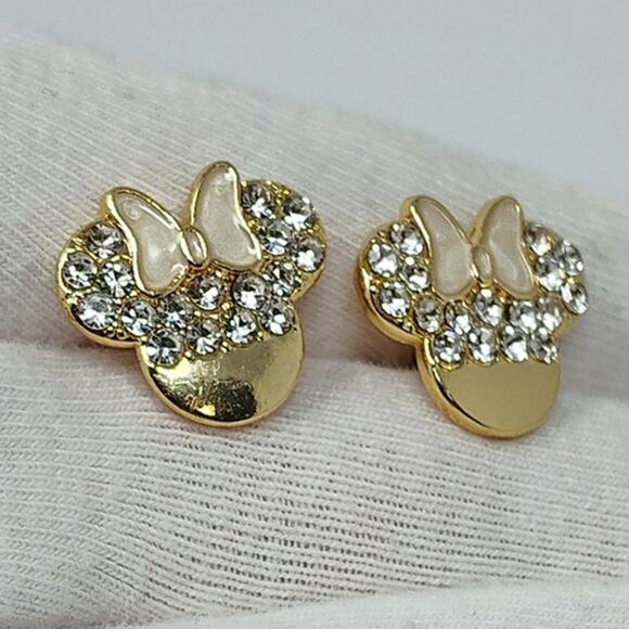Disney x BaubleBar Minnie Mouse Gold Tone Stud Earrings - Picture 3 of 10